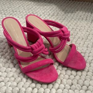 Stuart Weitzman Pink Knotted Heeled Sandals
